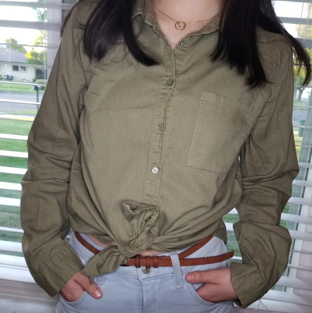 Forever 21 Navy Green Flannel